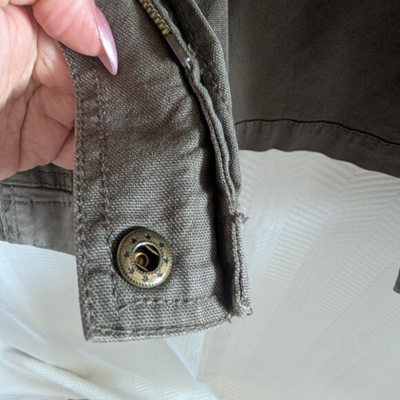 Ann Taylor LOFT Green Utility Zip Up Jacket Size Small Cotton Twill - Picture 10 of 15